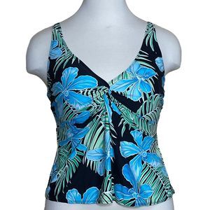 Coco Reef Tankini Top W/Underwire Bra Floral Swimsuit Beach Plus Size 22W/44DD